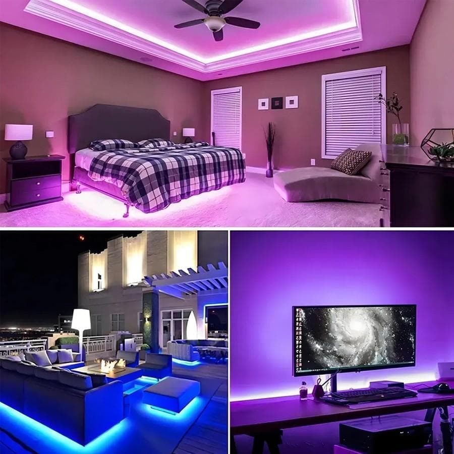Fita LED RGB 5m Kapbom 5050 c/ Controle Bluetooth (App) USB