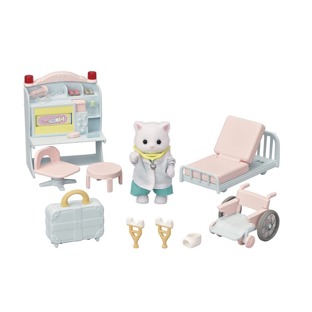 【IMPORTANTE: ENTREGA 20+ DIAS】Conjunto de Bonecas e Móveis Sylvanian Families da EPOCH: "Vamos examiná-los! Conjunto