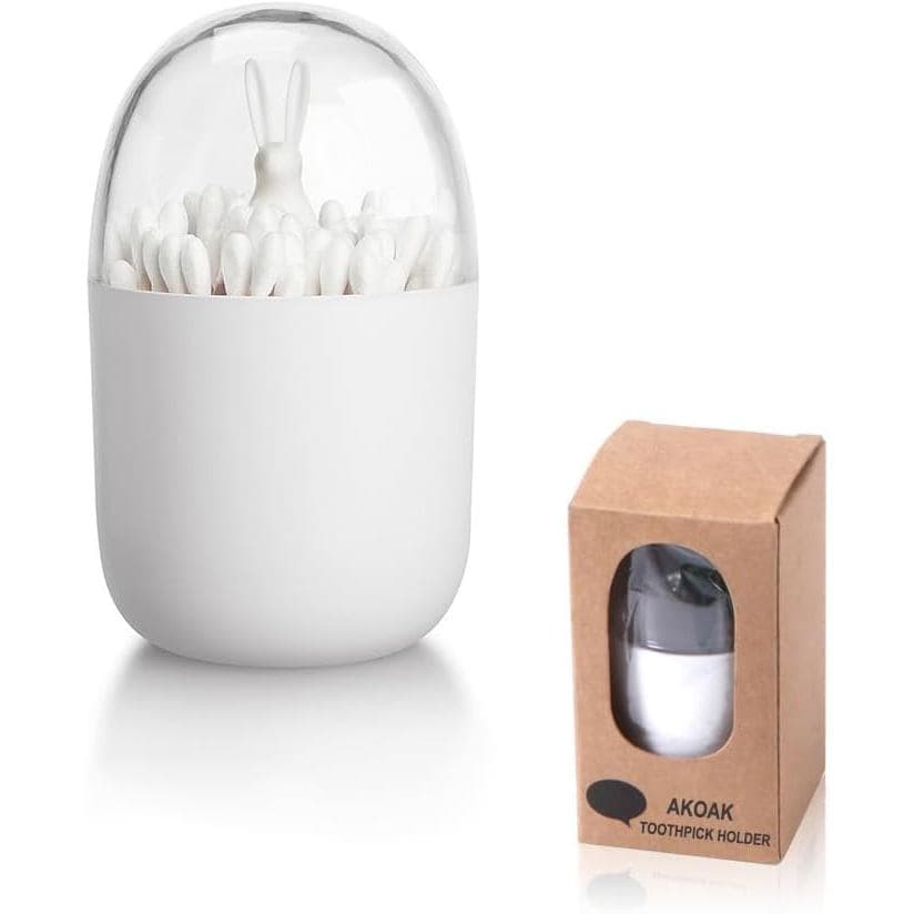 AKOAK 1 Pacote de Caixa Vazia para Palitos de Dente/Hisopos de Algodão com Tema de Animal, Reutilizável, Mantém os Hisop