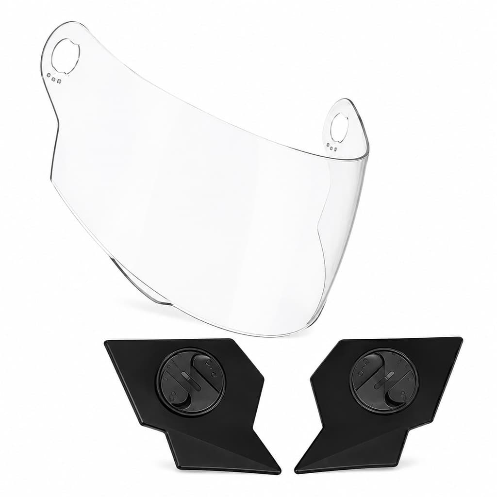 Viseira para Capacete Evolution 788 Cristal Transparente 2mm Injetada + Par de Botão