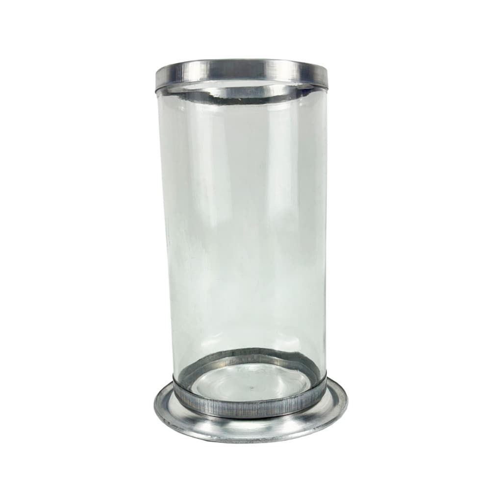 Porta Vela Copo Suporte 7 Dias Unidade Vidro Aluminio Anti Chamas Castiçal