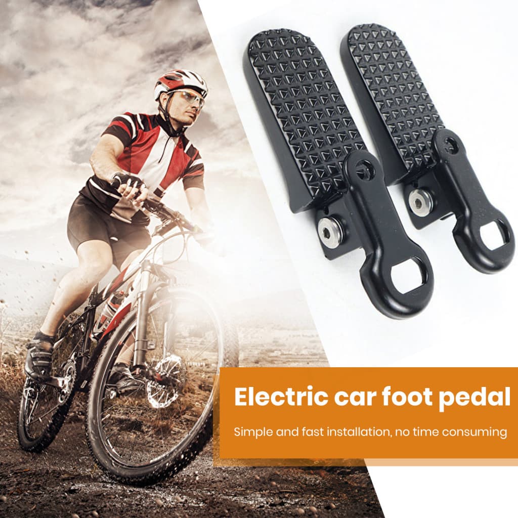 E-bike Pedal Quick Release Foot Plates 2pcs Aluminum Alloy Bike Rear Pedals Non-slip Folding Footrests Pegs for Bicycle