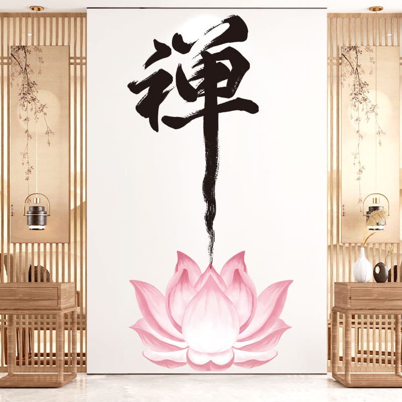 Estilo chinês entrada decoração de parede TV fundo adesivos de parede Zen decoração de parede adesivos de parede papel d