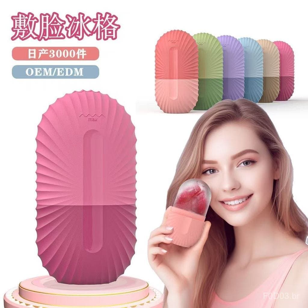 Conjunto De Rolo De Gelo E Gua Sha De Aço Inoxidável : Ferramenta De Massagem Facial Para Levantamento Contorno