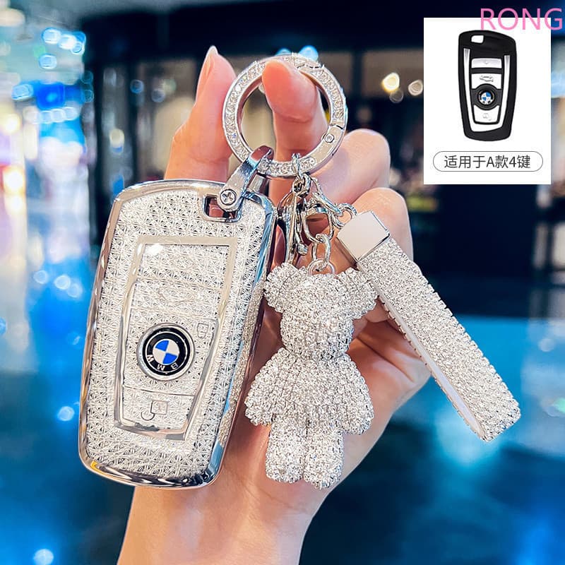 Capa de Chave de Carro em TPU Macio com Chaveiro para BMW Série 1 2 3 4 5 6 7 X1 X3 X4 X5 X6 X7 F10 G20 G30 G01 F15 F20