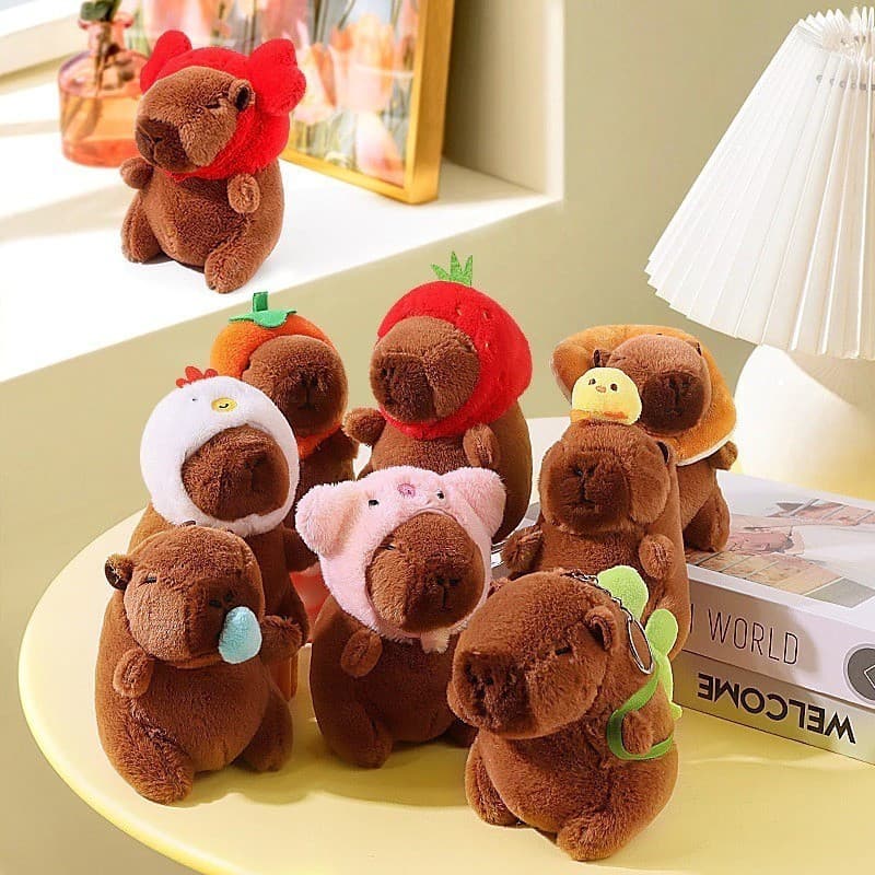 Chaveiro Capivara de Pelúcia Tartaruga Mochilla Chave Fofinho Bolsa Presente Brinquedo Capybara Criança Tumblr Capivara