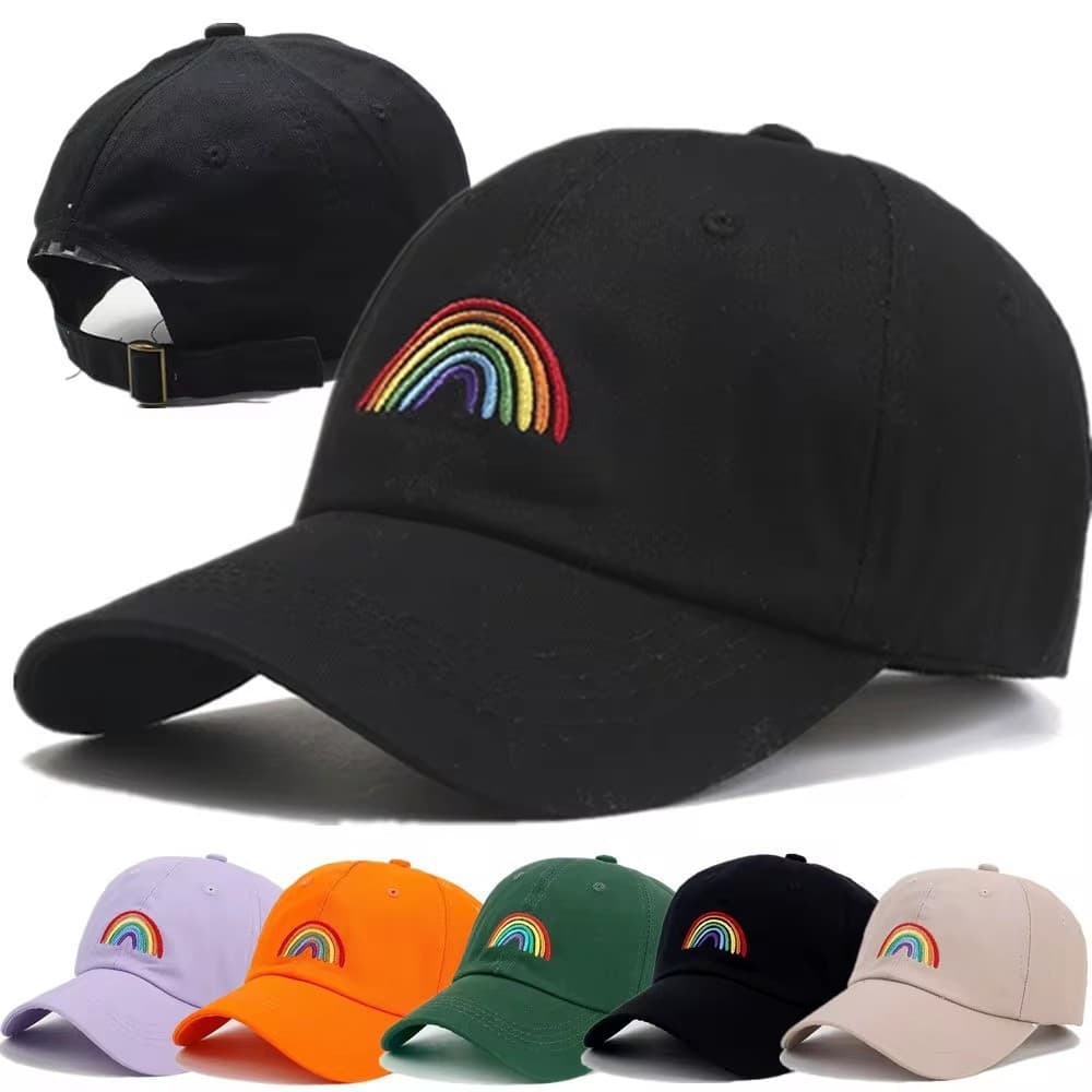 Boné De Beisebol Unissex Arco-Íris Bordado Chapéus Esportivos Moda Chapéu Para Homens Mulheres Streetwear Pai