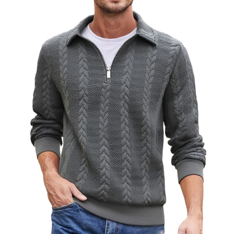 Jaqueta masculina juvenil de primavera e outono, tamanho europeu, com gola jacquard, casual, de manga longa, em malha, c