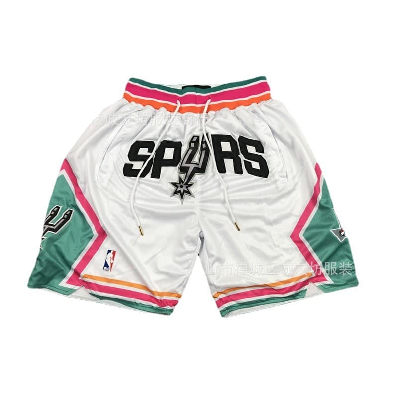 Calças de basquete com bolsos brancos, novas calças esportivas de basquete.