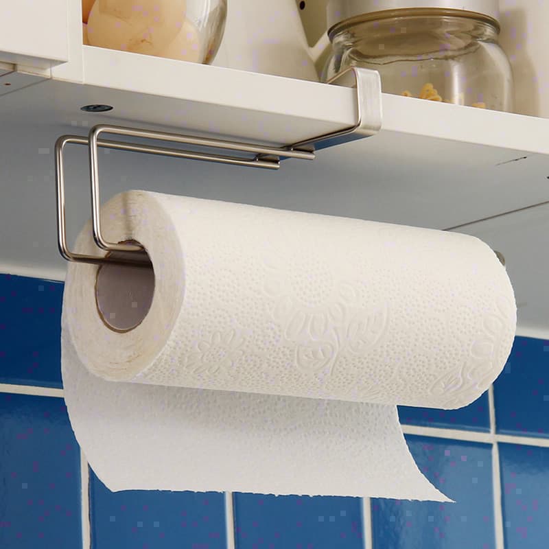 Ou Runzhe versão econômica suporte de tecido de armário de aço inoxidável divisória de armário de cozinha cabide sem cos