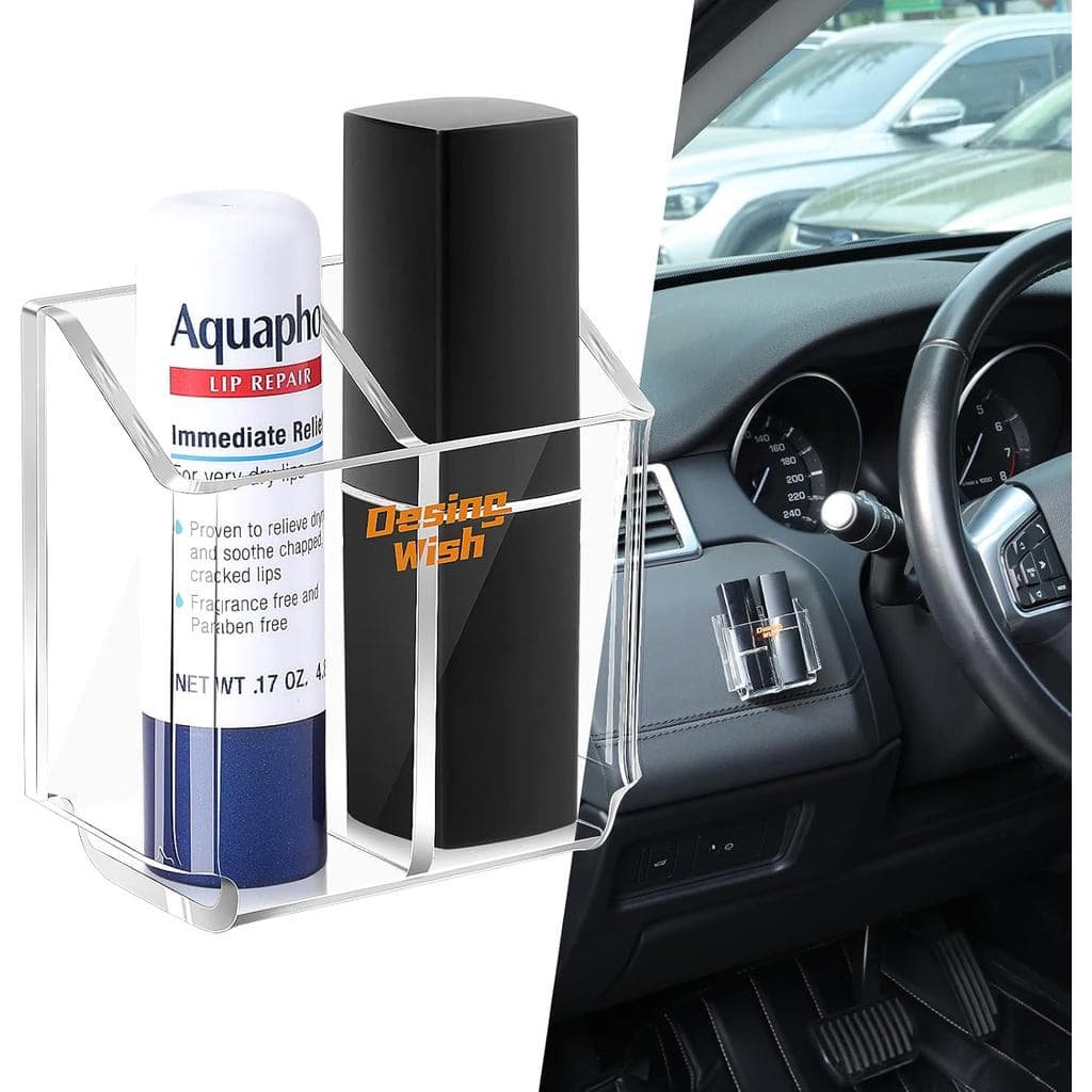Design Wish Acrylic Chapstick Holder for Car & Home Storage - Upright Lip Balm Holder for Lipstick, Lip Gloss & Toothbru