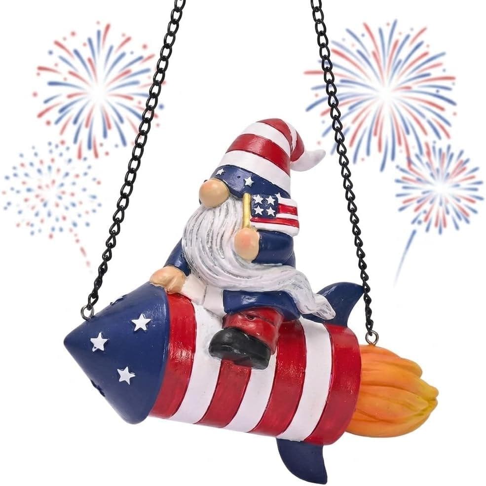 COLEÇÕES DA TERESA: Decorações de Fogos de Artifício com Gnomos para o 4 de Julho, Ornamento Suspenso para o Memorial Da