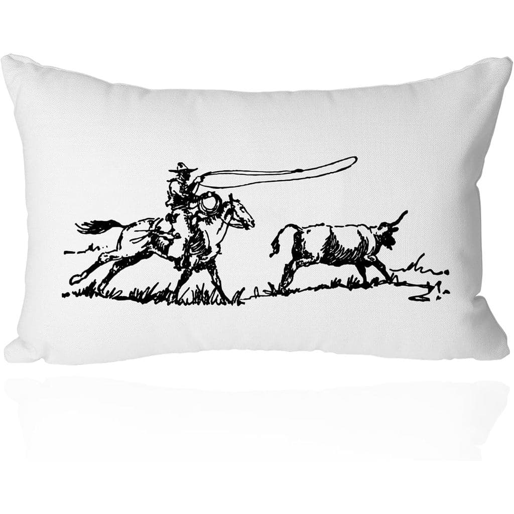 Capas de Almofadas Western 12x20 Polegadas - Capa de Almofada Decorativa com Tema de Rodeio e Cowboy, Durável, para Deco