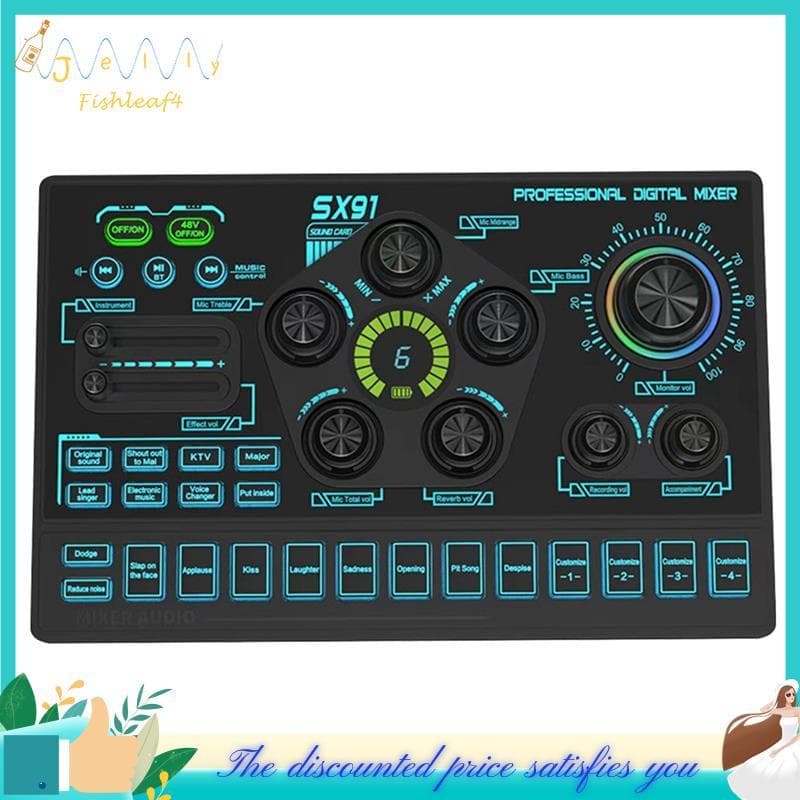 Placa De Som Ao Vivo jellyfish , SX91 , Mixer USB , Amplificador De Console De Mixagem De Áudio Profissional Para Cantar