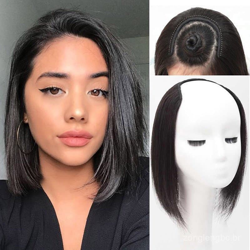 Extensão De Cabelo Em U Sintética Lisa Natural Sem Costura