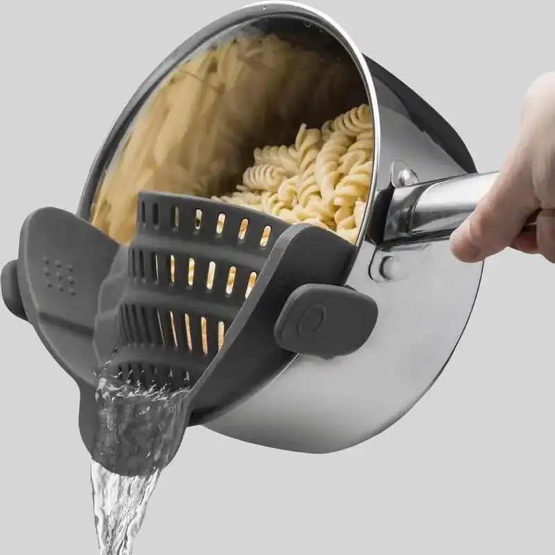 Tampa de silicone para panela, 1 clipe de silicone ajustável para coador, adequado para cozinha, utensílios domésticos,