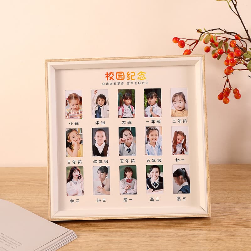 Registro de crescimento moldura de foto conjunto mesa identificação das crianças foto grau do bebê quadro comemorativo á