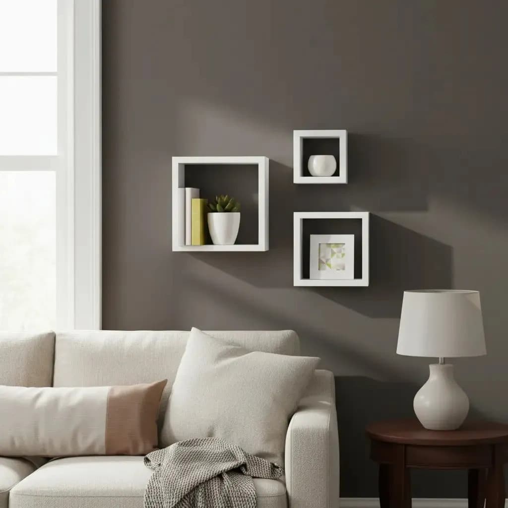 Kit 3 Nichos Quadrados Decorativos Sala Quarto Prateleira