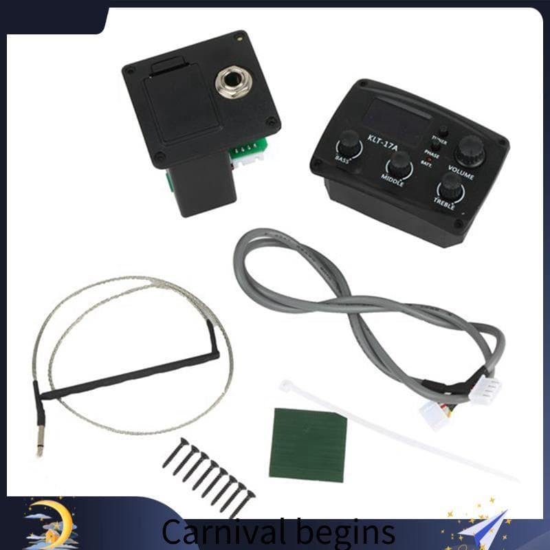 [eileenj3]-17A Pré-Amplificador De Equalizador De Guitarra Acústica Com Afinador De Procedimento Digital 3 Bandas E Capt
