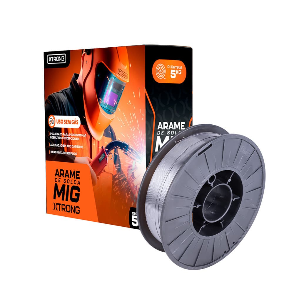 Arame para Solda MIG Uso Sem Gás 0.8mm 5KG AWS E71T-GS Xtrong
