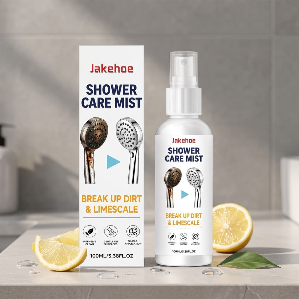 [Estoque pronto] JAKEHOE Spray de limpeza de cabeça de chuveiro, remodelação diária, limpeza, banheiro, chuveiro, Interi