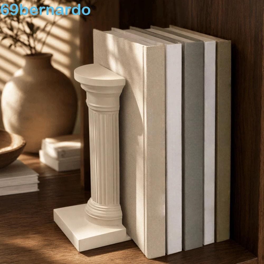BERNARDO 1 Par De Extremidade De Livro De Coluna Romana , Suporte De Livros Estilo Arquitetura Branca Estável Impressão