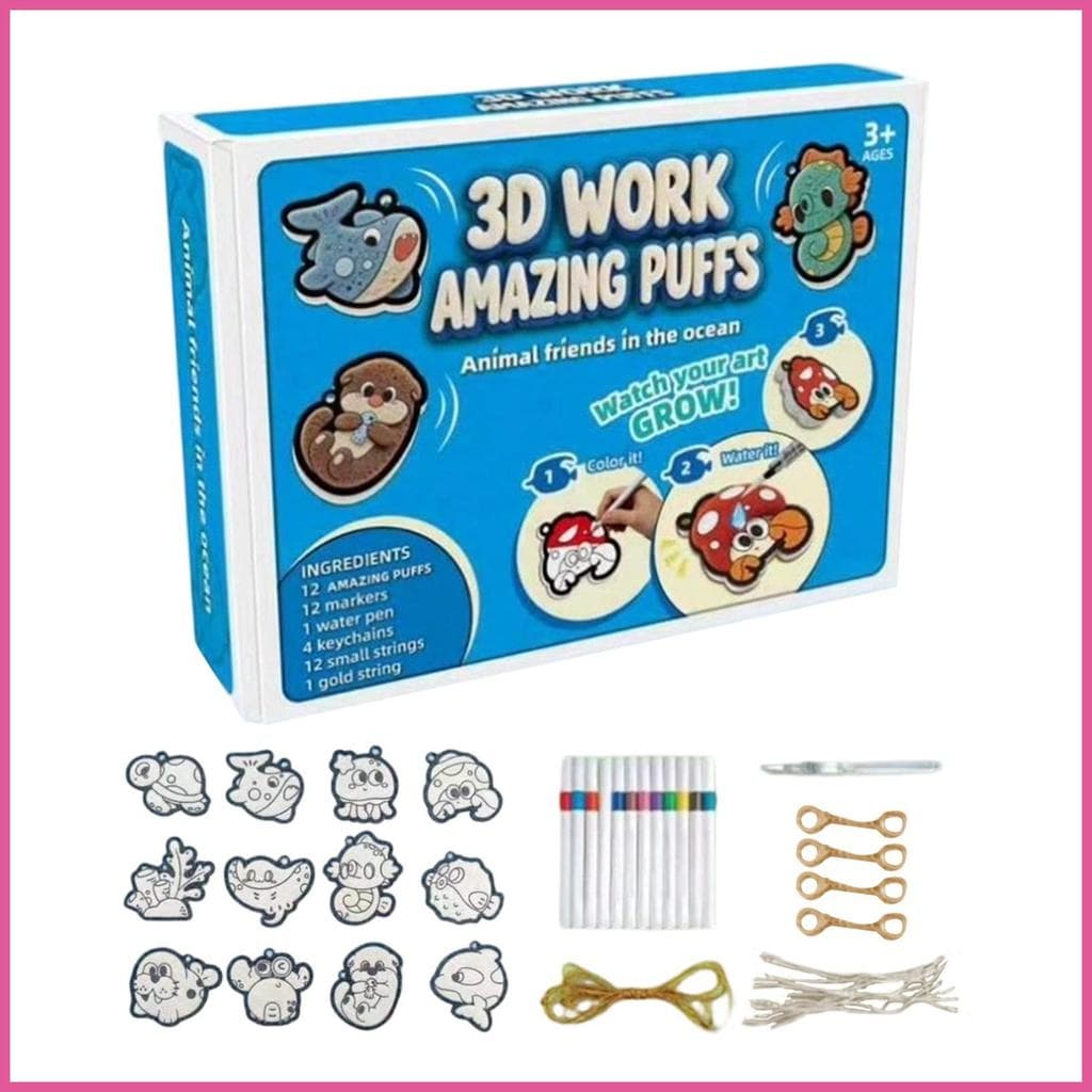 Kit De Pintura De Espuma 3d Tema Animal Textura Educacional Ativada Por Água Para Meninos Meninas Adolescentes openalbr