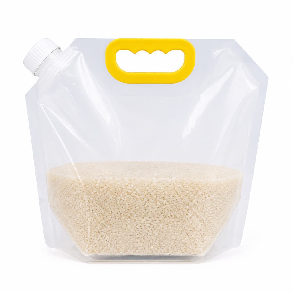 Saco Dobravel com Tampa Rosquevel 5L Reutilizvel para Armazenamento de Liquidos e Alimentos