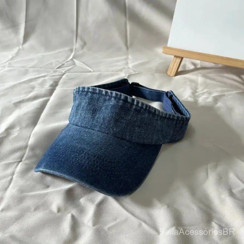 Denim Pano Vazio Chapéu Superior Feminino Unisex Retro Viseira Boné Pára-Sol Estilo Britânico Novo