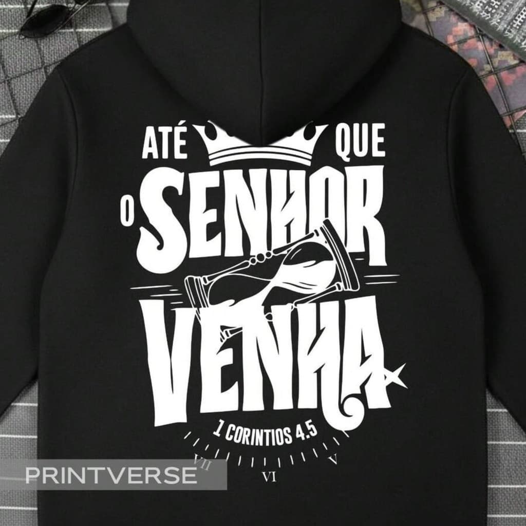 Moletom Volta Jesus Canguru Cristã Até Que O Senhor Venha Streetwear Gospel Religiosa
