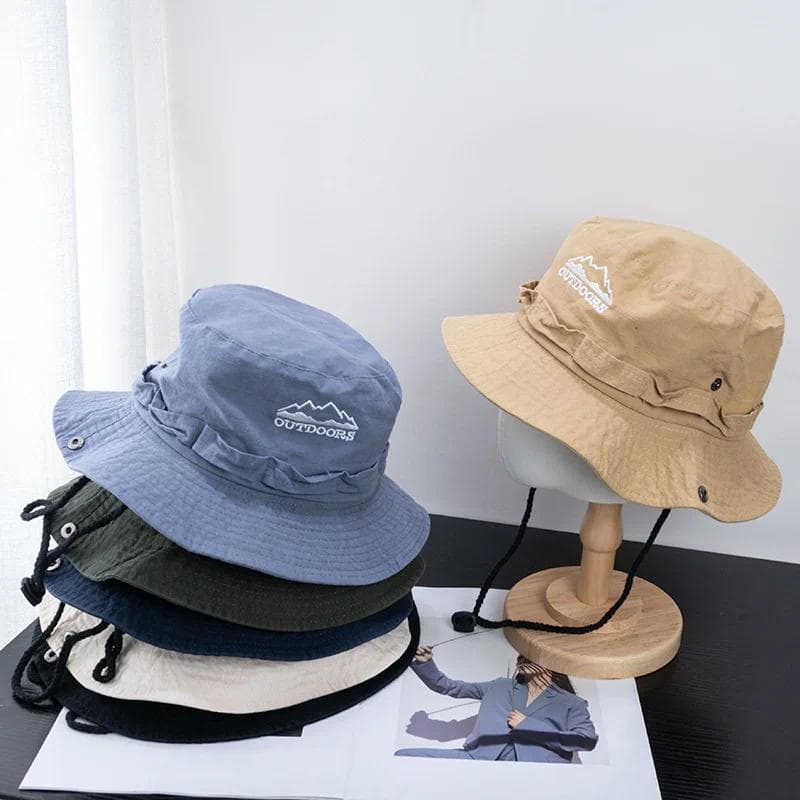 Verão Masculino Balde Chapéu Ao Ar Livre Proteção UV Aba Larga Respirável Panamá Caminhadas Bonés Pescador Chapéus Praia
