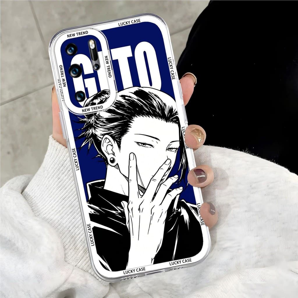 Adequado para Huawei P30Pro transparente caso de telefone Silicone feitiço luta Anime criativo masculino tudo incluído c