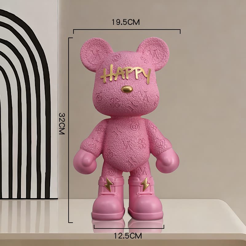 Enfeites de vinil grandes e legais de urso 20/32 cm Figura de urso de desenho animado Sala de estar Armário de TV Armári