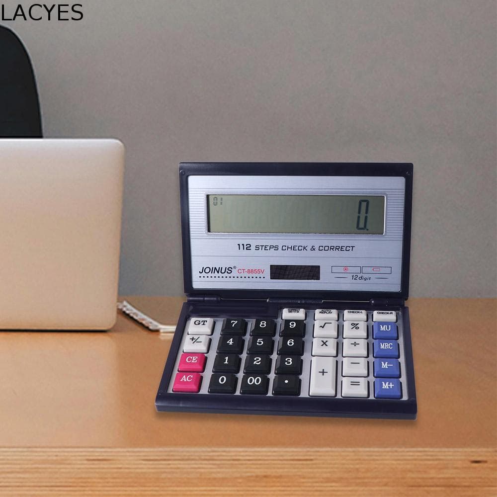 Calculadora Dobrável LACYES , Solar Portátil De 12 Dígitos De Escritório Financeiro De Tela Grande