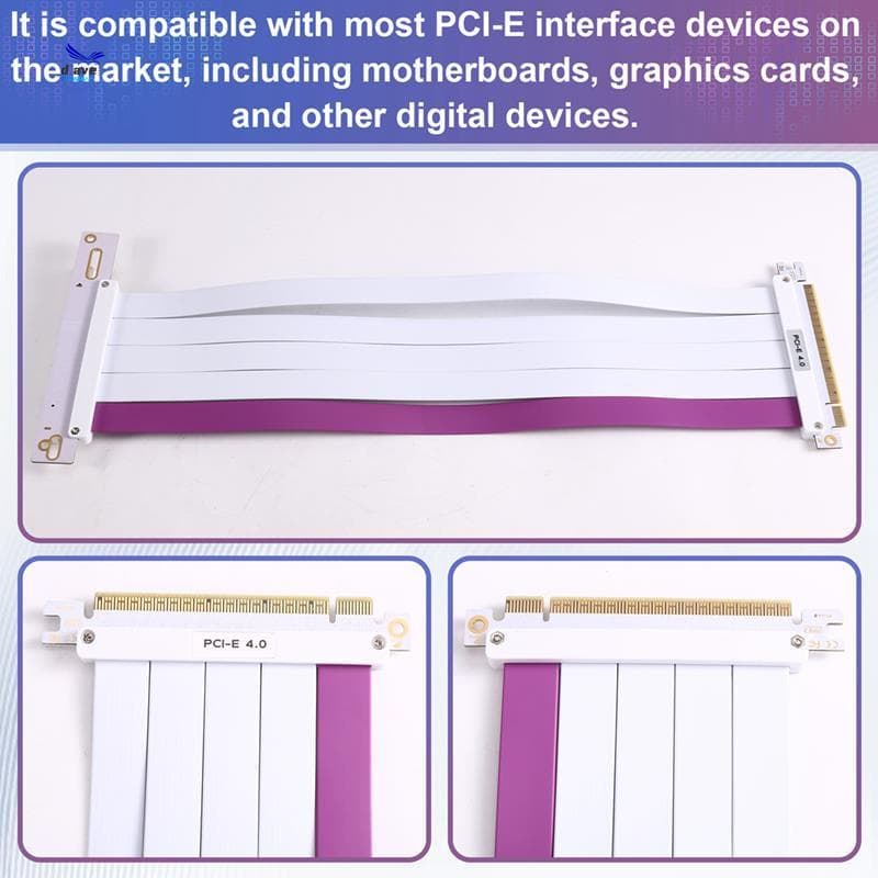 Cabo Riser PCIE 4.0 X16 30AWG PE Blindado Flexível De Alta Velocidade 90 ° Extensor De Placa Gráfica De Vídeo 35CM