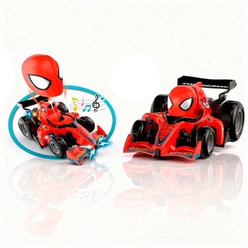 Carrinho Controle Remoto Iluminado Sons Diversao Infantil Brinquedo Vermelho