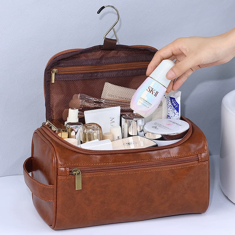 Bolsa cosmética portátil retrô à prova d'água, grande capacidade, bolsa de armazenamento de produtos de higiene pessoal,