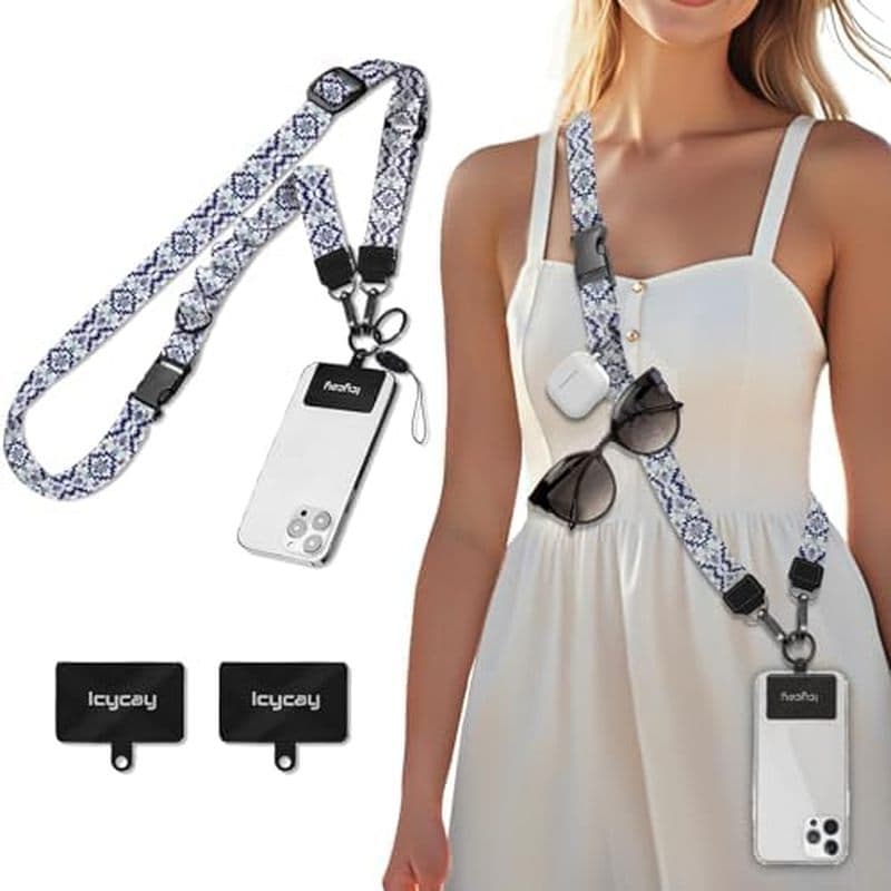 Cordão De Telefone Gelado Alça Crossbody Pescoço Ajustável Professor Feminino Boho | Para Emblemas De Identificação De C