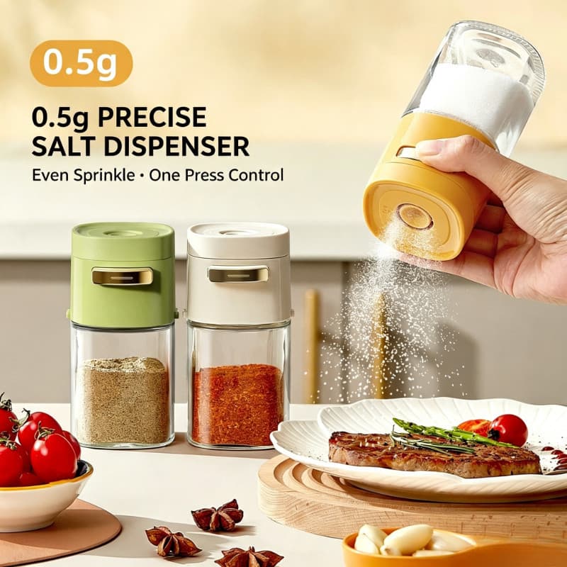 Saleiro quantitativo doméstico tempero Jar cozinha controle Volume saleiro tempero caixa de armazenamento