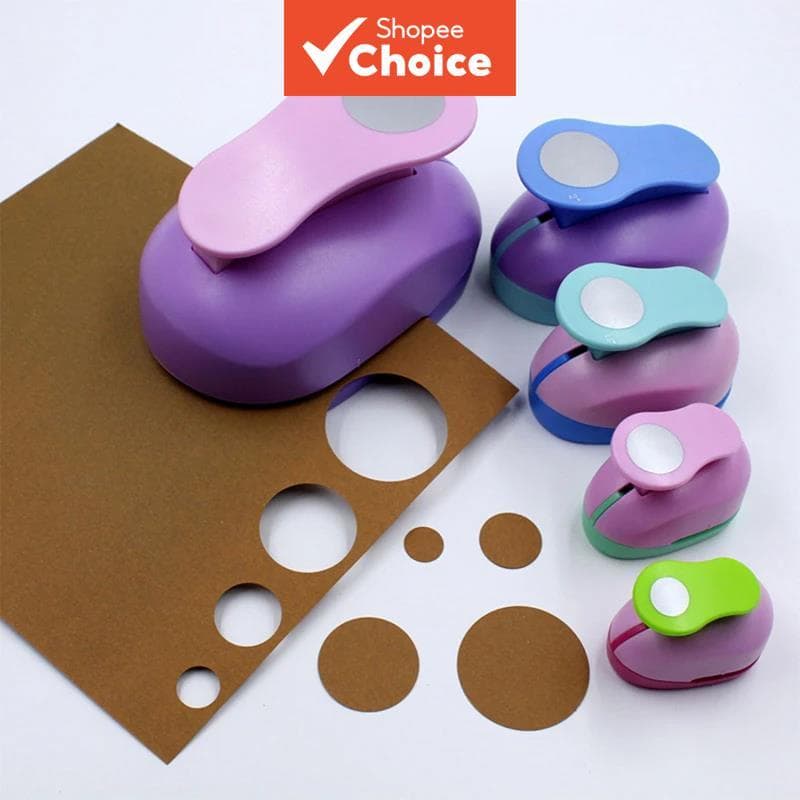 Furador de Papel Círculo de 8-50 mm, Cor Aleatória, Perfurador Artesanato para Scrapbooking e Projetos DIY, Cortador