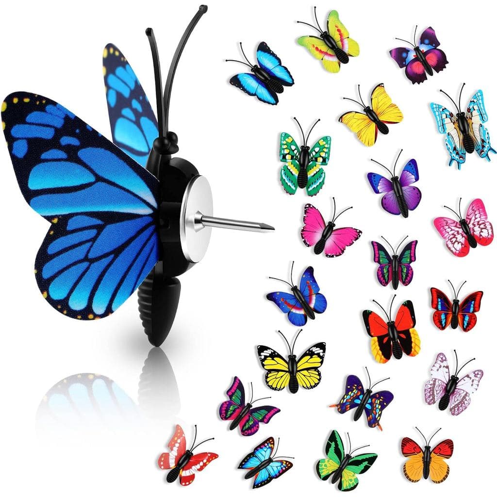 Conjunto Epakh de 30 peças de alfinetes decorativos em formato de borboleta, alfinetes coloridos e fofos para paredes de