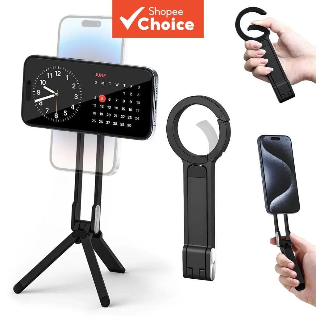 Suporte de Tripé Magnético para Telefone de Alumínio, Mini Tripé Dobrável, Suporte de Celular de Bolso, Suporte de