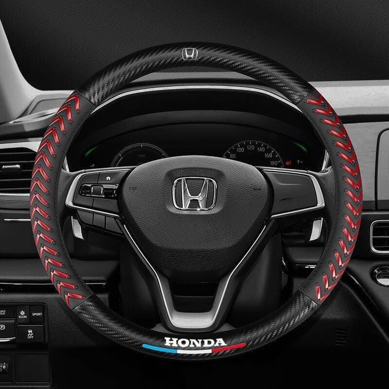 Honda Jazz City Brv Hrv Vezel Crv Accord Civic CRV Fit Stream Capa de Volante em Couro e Fibra de Carbono