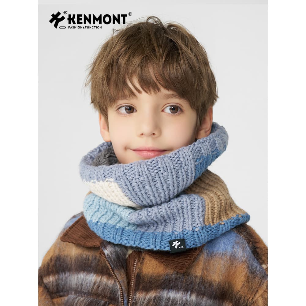 Kenmont Carmont babador infantil meninos meninas outono inverno engrossado quente pulôver cachecol de malha velo pescoço