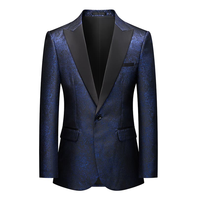 Moda banquete anfitrião cerimonial vestido de seda brilhante quatro estações Blazer Flash masculino versão coreana roupa
