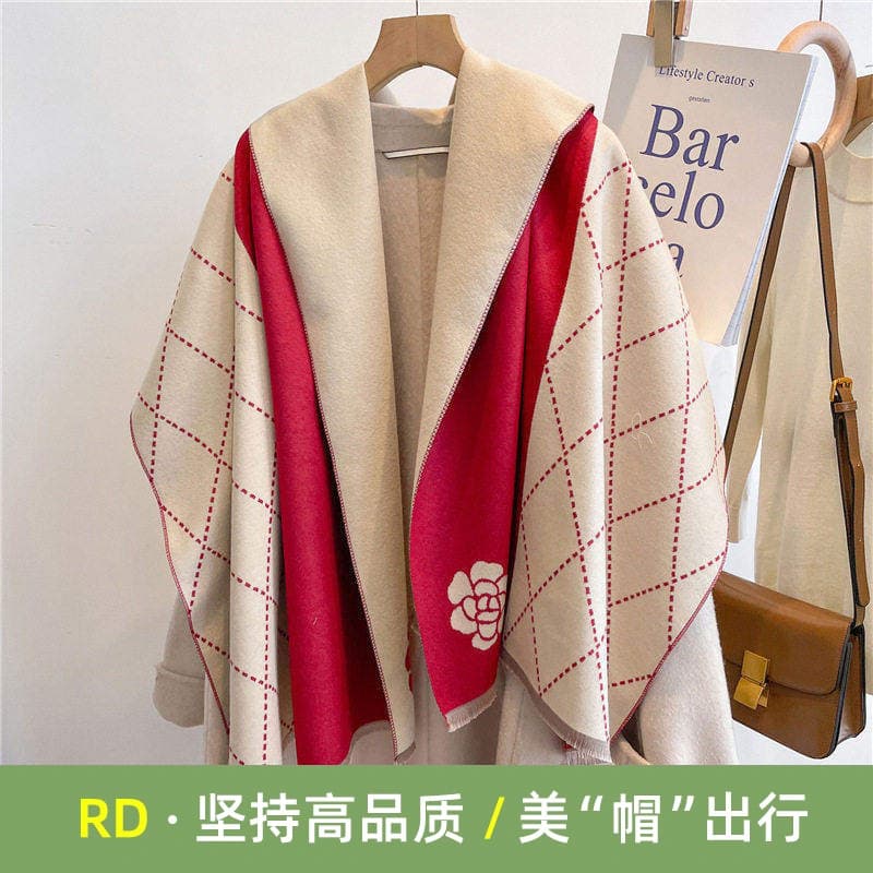 RD Xiaoxiangfeng camélia cachecol feminino inverno All-Match 2026 novo estilo High-End grande marca versão coreana babad