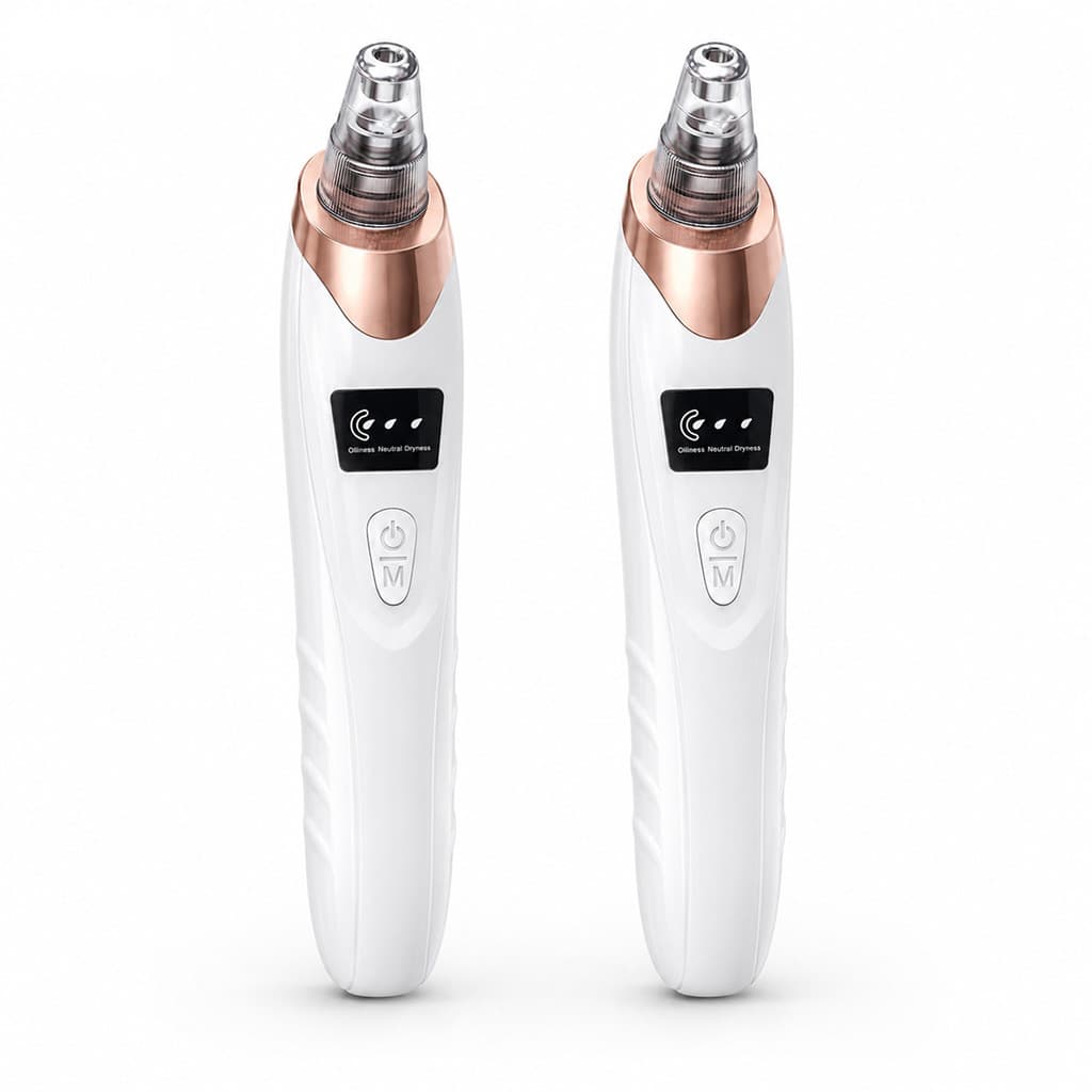 Kit 2 Removedor De Cravos Por Sucção Aspirador De Cravos Elétrico USB 5 Ponteiras Recarregável
