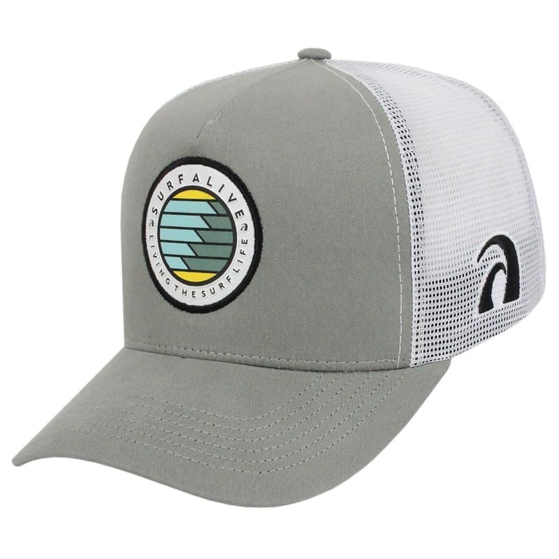 BONÉ SURF ALIVE TRUCKER WAVES CINZA
