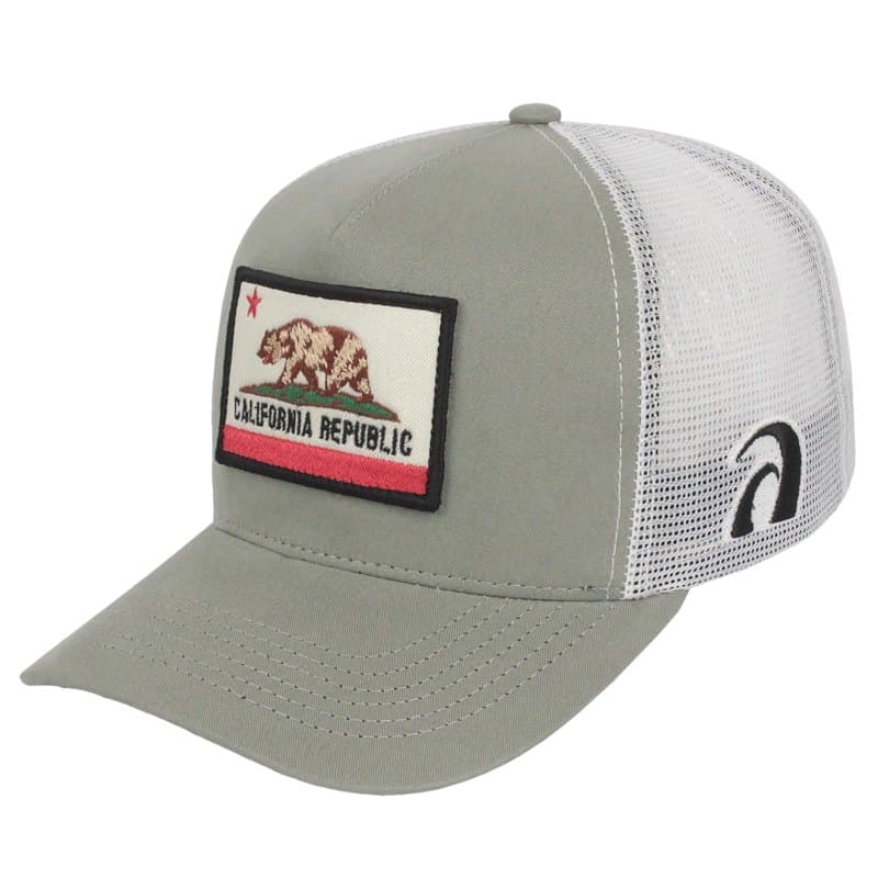 BONÉ SURF ALIVE TRUCKER CALIFORNIA REPUBLIC PATCH CINZA