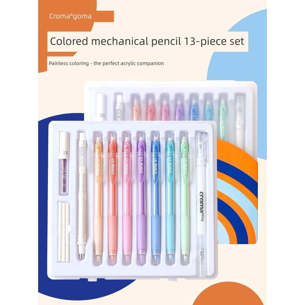 🔥 Não Suja as Mãos 🔥 lápis de cor Colorir e Pintura VENDA QUENTE Lápis Mecânico Colorido Croma , Chumbo Apagável De 0.